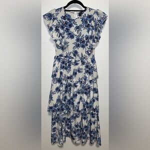 SHEIN FLORAL DRESS Blue/White SIZE SMALL